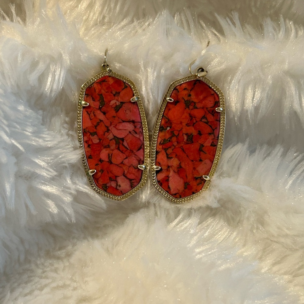 Kendra Scott Vibrant Red Stone Earrings
